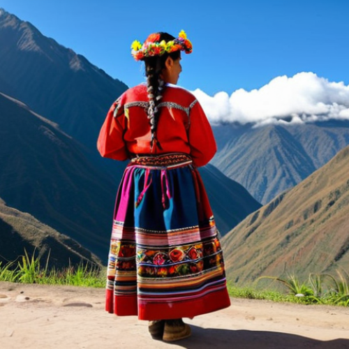 베네수엘라 민속 의상 - **

"A woman in the Andes region of Venezuela, wearing a colorful, fully clothed, traditional Andean...